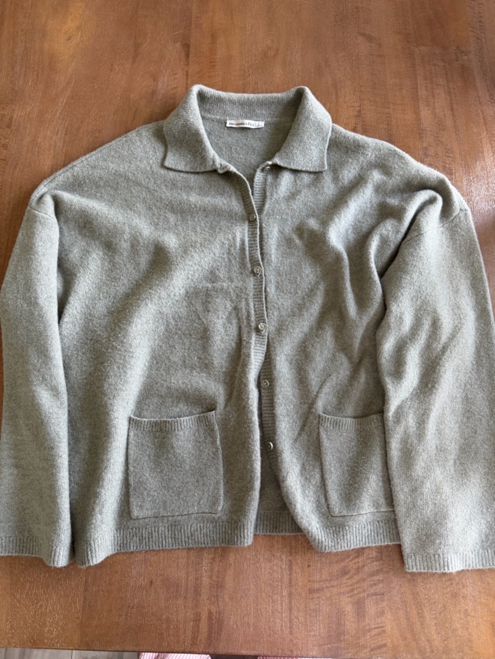 Abercrombie & Fitch Olive Green Button-Front Women's Cardigan